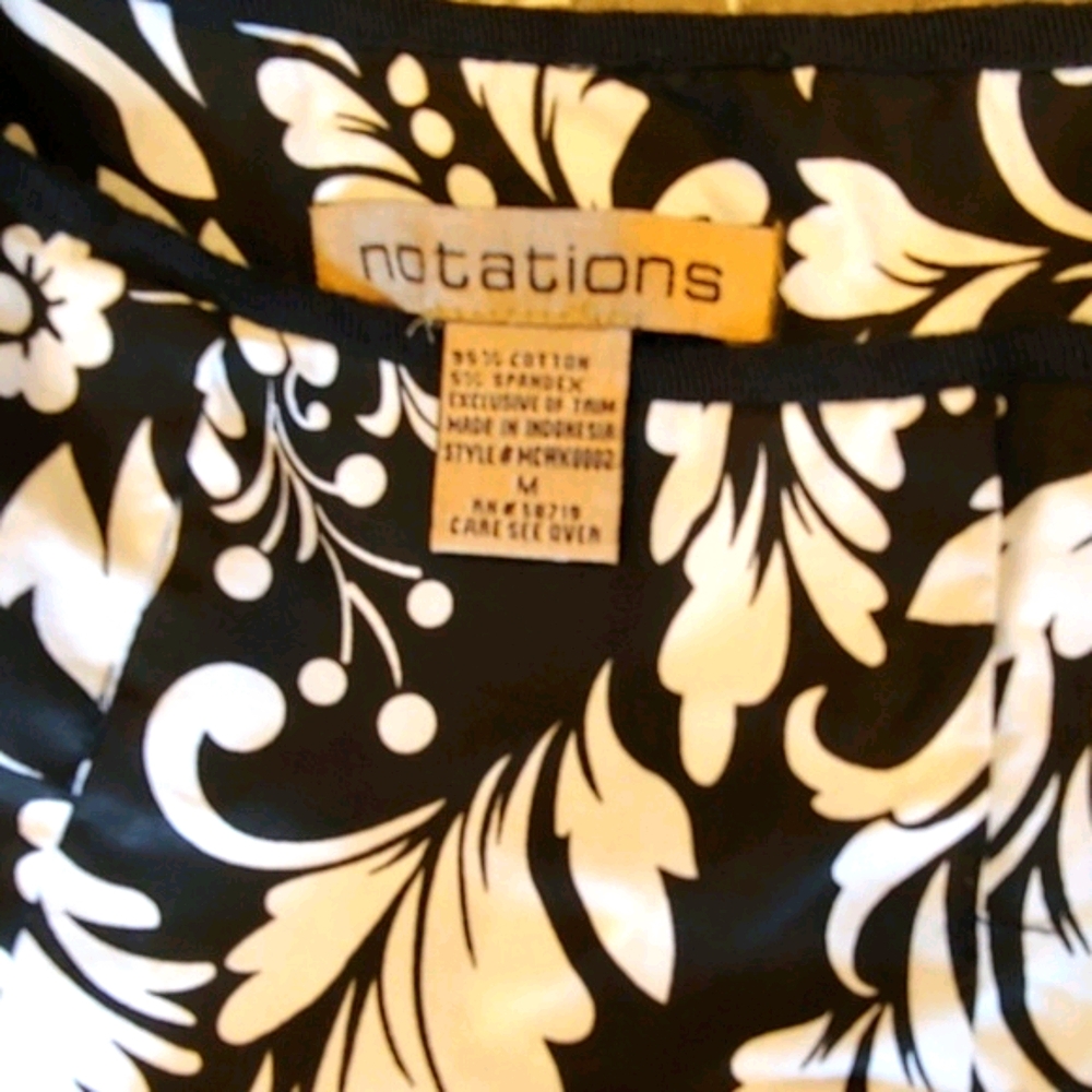 Notations Black and White Cotton Skirt - Picture 3 of 4